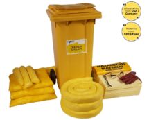 120 Liter Chemical Spill Kit in Wheelie Bin