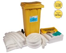 120 Liter Oil Spill Kit in Wheelie Bin