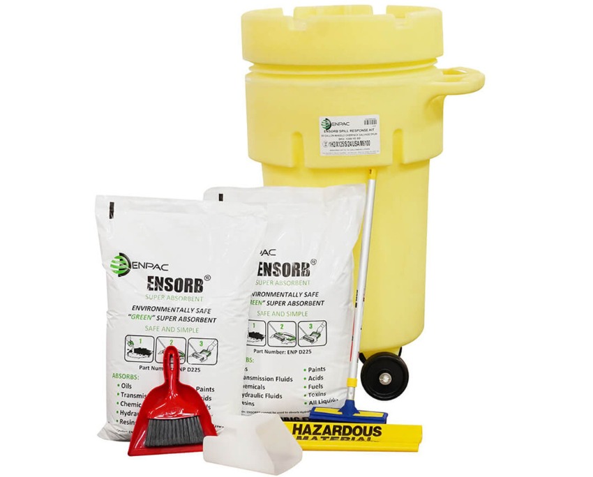 ENSORB Spill Kit in 50 Gallon Wheeled Salvage Drum 