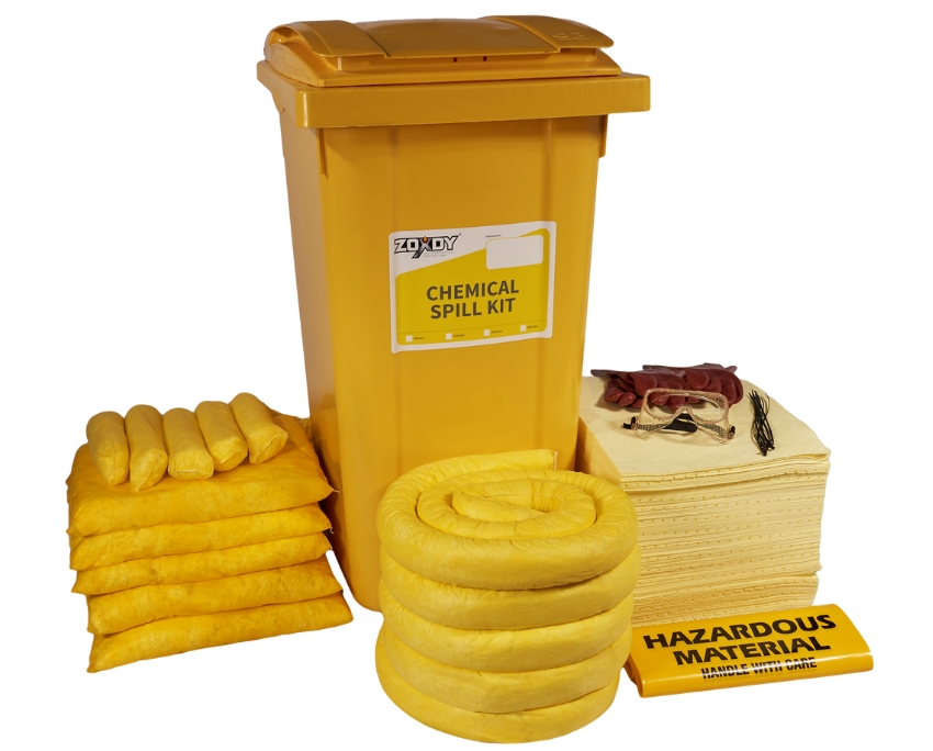 240 Liter Chemical Spill Kit in Wheelie Bin 