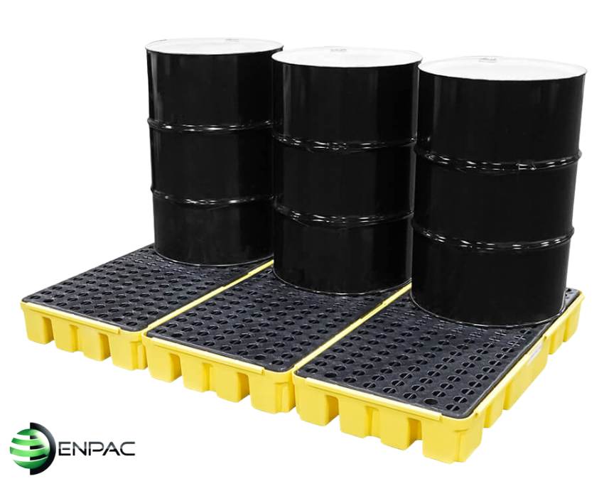 6 Drum Spill Pallet, Low Profile, Modular Type 