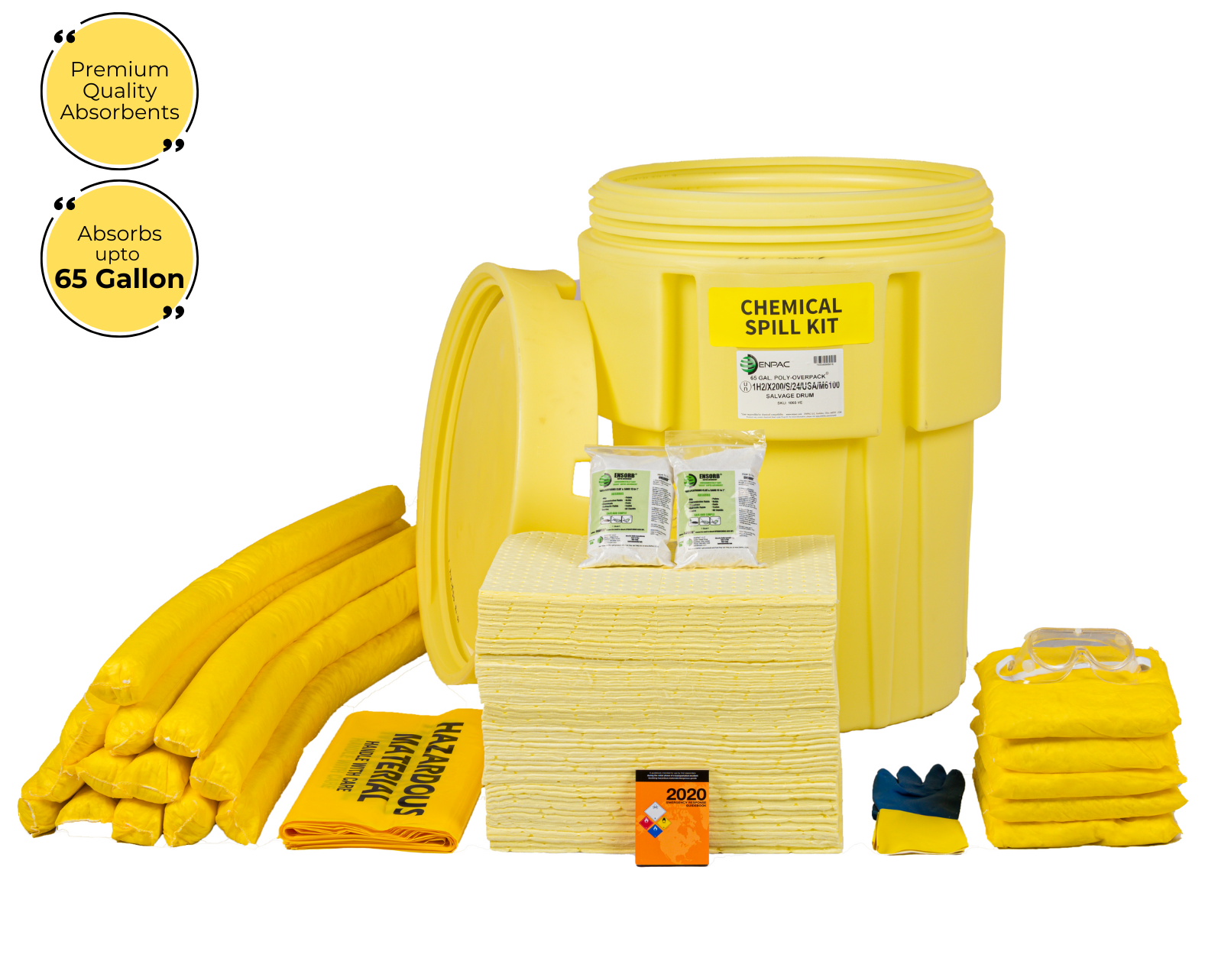 65 Gallon Chemical Spill Kit in ENPAC Salvage Drum