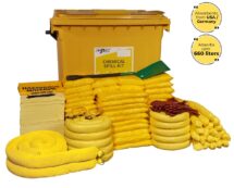 660 Liter Chemical Spill Kit in Four Wheeled Bin