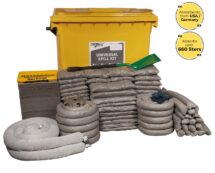 660 Liter Universal Spill Kit in Four Wheeled Bin.