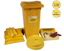 80 Liter Chemical Spill Kit in Wheelie Bin.