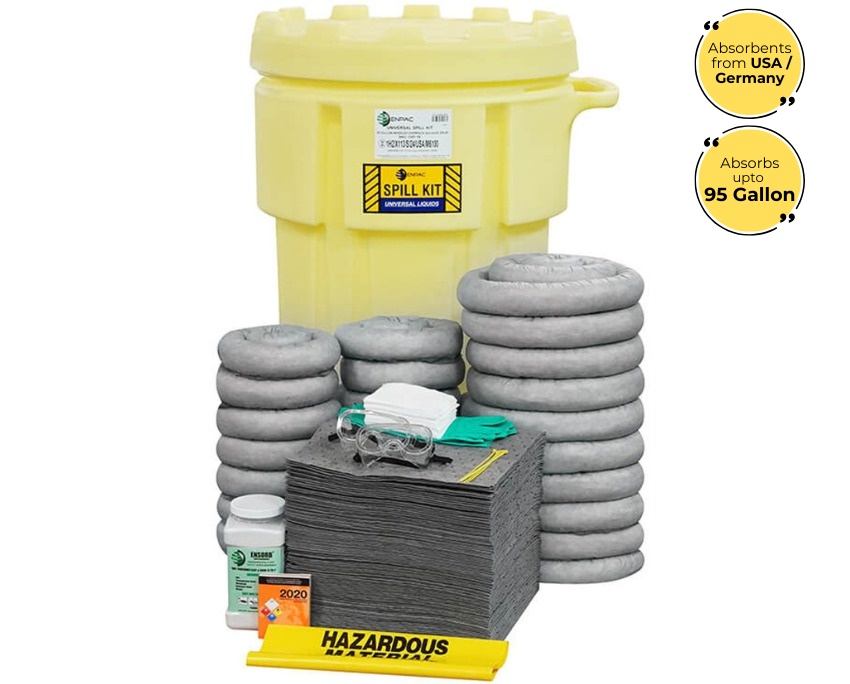 95 Gallon Universal Spill Kit in ENPAC Wheeled Salvage Drum