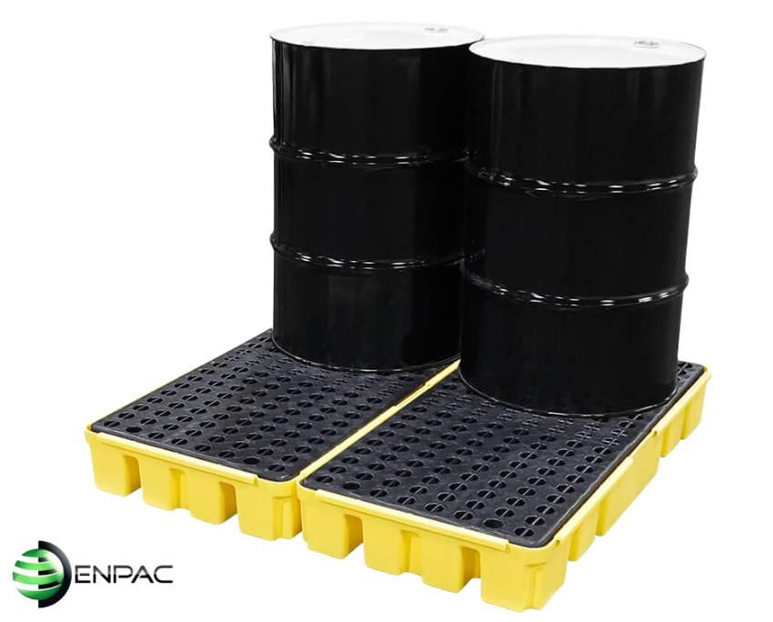 4 Drum Spill Pallet, Low Profile, Modular Type 