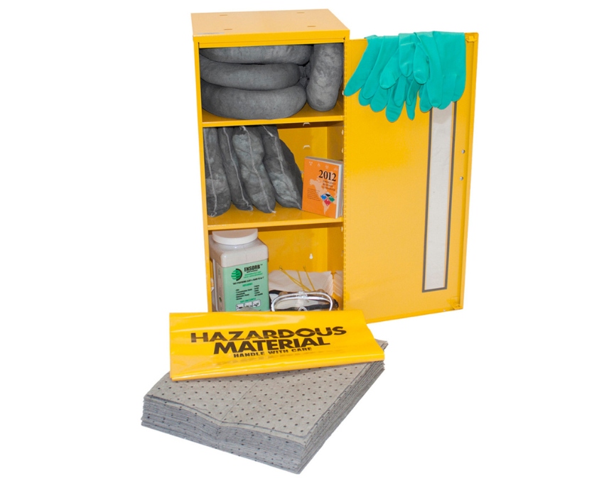 80 Liter Universal Spill Kit in Wall Mountable Cabinet