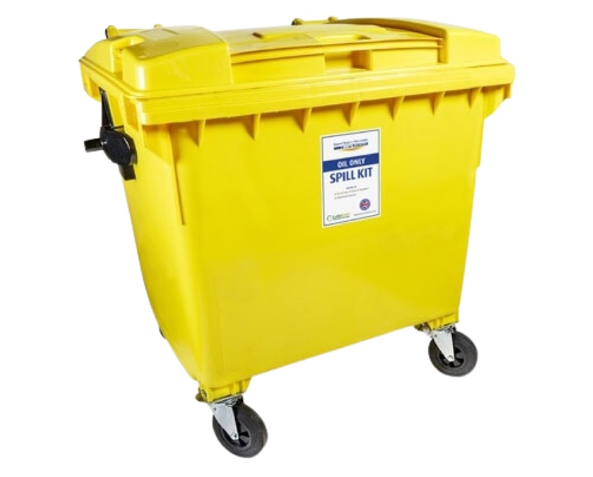 Lubetech Oil Spill Kit in Four Wheeled Bin, 600 Liters 