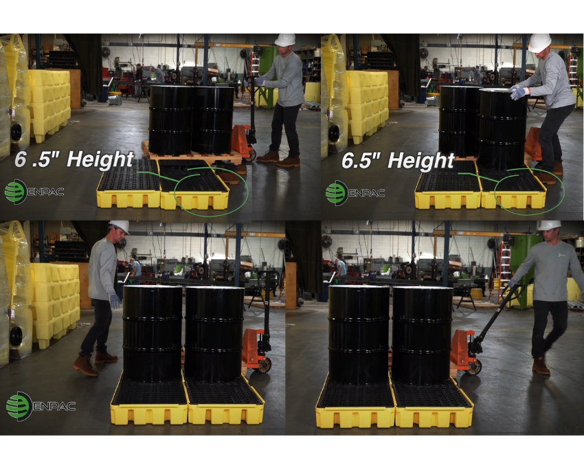 2 Drum Spill Pallet, Low Profile, Modular Type